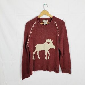 Women's Vintage Medium Timberlea Moose Knit Sweater